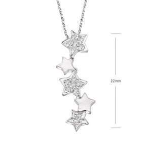 Lucky STAR STUNNING White Gold Diamond Necklace Pendant