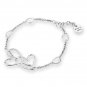 Double Heart Lover Bracelet Platinum Plated 925 Silver