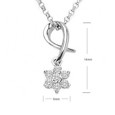Snow Piece Flowers Diamond Pendant 18K/750 White Gold