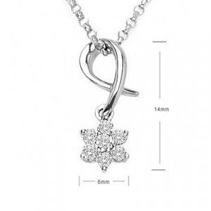 Snow Piece Flowers Diamond Pendant 18K/750 White Gold