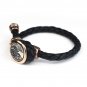 Aquarius Leather Female Bangle / Bracelet (Rose Golden Buckle) - Silver Kings