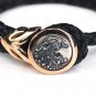 Aquarius Leather Female Bangle / Bracelet (Rose Golden Buckle) - Silver Kings