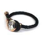 Gemini Leather Female Female Bangle / Bracelet Rose Golden Buckle Silver King