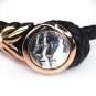Gemini Leather Female Female Bangle / Bracelet Rose Golden Buckle Silver King