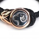 Silver Kings Aries Leather Female Female Bangle / Bracelet (Rose Golden Buckle)