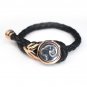 Silver Kings Aries Leather Female Female Bangle / Bracelet (Rose Golden Buckle)