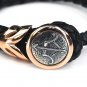 Sagittarius Leather Female Bangle / Bracelet (Rose Golden Buckle) - Silver Kings