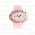 Baby Pink Babydoll Retro Crystal Genuine Leather Watch