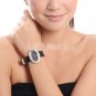 Vintage Style Retro Crystal Black Leather Lady Watch