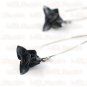 Mystery Black Lily 925 Silver Romantic Floral Earrings