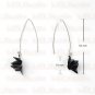 Mystery Black Lily 925 Silver Romantic Floral Earrings