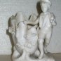 Victorian Parian antique spill holder, boy, sea shell