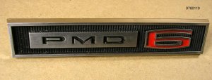 1965 Pontiac Tempest " PMD 6" fender emblem NOS