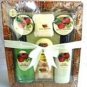 FRUIT HARVEST 7 PC BATH SET W/ SQUARE WOVEN BASKET