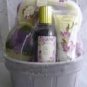 FLORA FREESIA 4 PC MINI BATH SET IN WOVEN BASKET