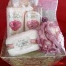 SPRING BLOSSOM 6 PC BATH SET WITH WIRE BASKET
