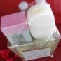 SPRING BLOSSOM 6 PC BATH SET WITH WIRE BASKET