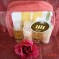 AMBER LILY 4 PC 2 OZ TRAVEL BATH SET W/ COSMETIC BAG