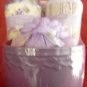 LAVENDER 6 PC BATH & NOTE SET IN CERAMIC BOWL