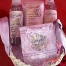 LAVENDER 4 PC 5 OZ BATH SET WITH WOVEN BASKET