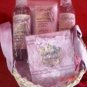 LAVENDER 4 PC 5 OZ BATH SET WITH WOVEN BASKET