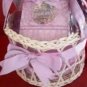 LAVENDER 4 PC 5 OZ BATH SET WITH WOVEN BASKET