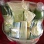 GREEN TEA & LEMON 9 PC SPA TREATMENT BATH SET W/ REUSABLE CASRRIER