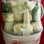 GREEN TEA & LEMON 9 PC SPA TREATMENT BATH SET W/ REUSABLE CASRRIER