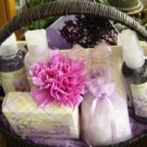 GARDEN WILD FLOWERS 7 PC BATH SET WITH WOVEN BASKET