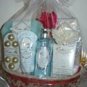 VANILLA MILK 7 PC BATH SET WITH WIRE BASKET