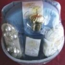 GARDEN PEONY 4 PC MINI BATH SET W/ WOVEN BASKET