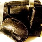 MODELLA 3 PC BLACK SNAKESKIN TRAVEL COSMETICS SET