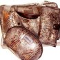MODELLA 3 PC BROWN SNAKESKIN TRAVEL COSMETICS SET