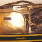 MODELLA 3 PC BROWN TRAIN TRAVEL COSMETICS SET