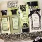 WHITE JASMINE 5 PC BATH SET W/ LINED BASKET