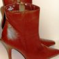 BRUNO VALENTI WOMEN'S BROWN LEATHER ANKLE BOOTS, SIZE7M