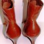 BRUNO VALENTI WOMEN'S BROWN LEATHER ANKLE BOOTS, SIZE7M
