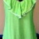 GARICA WOMEN'S RUFFLE LIME GREEN OPEN BACK W/ CRISSCROSS STRAPS DRESS, SIZES S, M, L GARICA WOMEN'S RUFFLE LIME GREEN OPEN BACK W/ CRISSCROSS STRAPS DRESS, SIZES S, M, L
