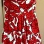 DONNA RICCO WOMEN'S STRAPLESS RED & WHITE FLORAL TUBE DRESS, SIZES 12