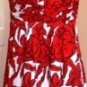 DONNA RICCO WOMEN'S STRAPLESS RED & WHITE FLORAL TUBE DRESS, SIZES 12