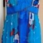 JNY WOMEN'S V-NECK BLUE AQUA SILK HALTER DRESS W/ TIE NECK, SIZES 8,12