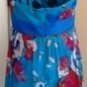 JNY WOMEN'S V-NECK BLUE AQUA SILK HALTER DRESS W/ TIE NECK, SIZES 8,12