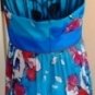 JNY WOMEN'S V-NECK BLUE AQUA SILK HALTER DRESS W/ TIE NECK, SIZES 8,12