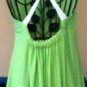 GARICA WOMEN'S RUFFLE LIME GREEN OPEN BACK W/ CRISSCROSS STRAPS DRESS, SIZES S, M, L