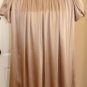 SHULAMI WOMEN'S CHIFFON SILK MOCHA RUFFLE TUNIC, SIZE SMALL