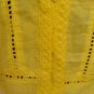 EMBROIDERED WOMEN'S CAP SLEEVE DEEP YELLOW LACE TOP, SIZES LARGE, SMALL