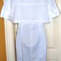 FOCUS 2-PC WOMEN'S WHITE ELBOW SLEEVE JACKET W/ V-NECK DRESS, SIZE 8