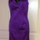 DONNA RICCO WOMEN'S PURPLE V-NECK SATIN COCKTAIL DRESS, SIZES 4,10 DONNA RICCO WOMEN'S PURPLE V-NECK SATIN COCKTAIL DRESS, SIZES 4,10
