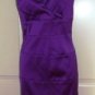 DONNA RICCO WOMEN'S PURPLE V-NECK SATIN COCKTAIL DRESS, SIZES 4,10