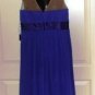 SL FASHIONS WOMENS IRIS BLUE BEADED MESH INSET COCKTAIL DRESS, SIZE 8